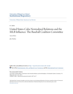 United States-Cuba Normalized Relations and the MLB Influence