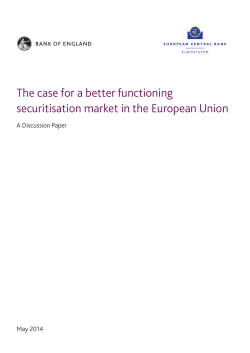 The case for a better functioning securitisation - ECB