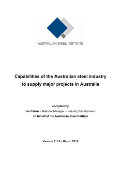 Capabilities of the Australian steel industry to supply major projects