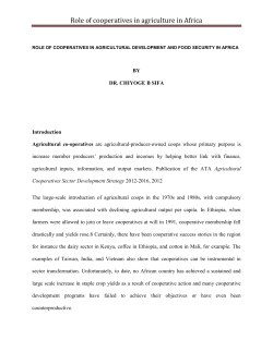 Role of cooperatives in agriculture in Africa