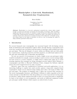 Handycipher - Cryptology ePrint Archive