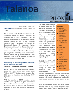 Talanoa Issue 6 - Pacific Islands Law Officers` Network