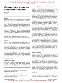 Management of apnoea and bradycardia in neonates