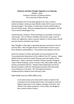 Hinduism and New Thought - University of West Florida