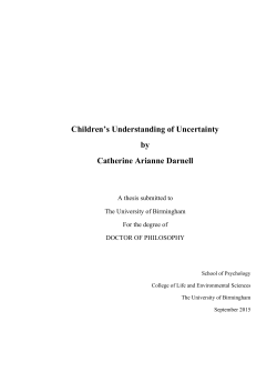 Children`s understanding of uncertainty