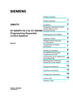 S7-GRAPH V5.3 for S7-300/400 Programming Sequential Control