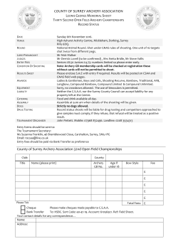 COUNTY OF SURREY ARCHERY ASSOCIATION