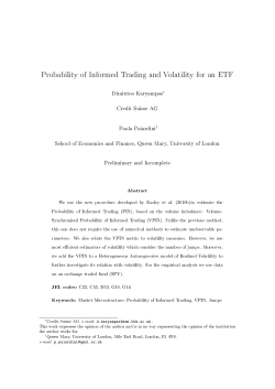 Probability of Informed Trading and Volatility for an ETF