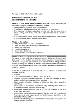 Betnovate&trade; Cream 0.1% w/w betamethasone (as valerate)
