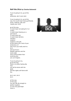 Roll the Dice by Charles Bukowski