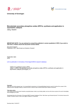 University of Groningen Monodentate secondary phosphine