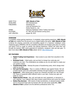 the HEX: Shards of Fate Fact Sheet