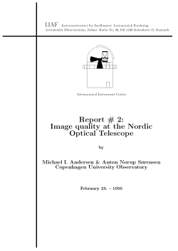 Image quality at the NOT - Nordic Optical Telescope