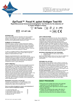 EpiTuub&trade; Fecal H. pylori Antigen Test Kit
