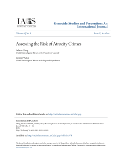 Assessing the Risk of Atrocity Crimes