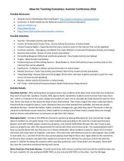 Ideas for Teaching Economics--Summer Conference 2016