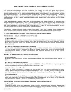 electronic funds transfer services disclosures