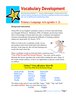Grades 01-02: Words from The Little Fly and the Great Mouse