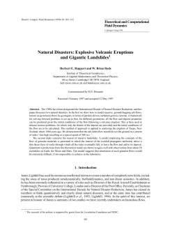 Natural Disasters: Explosive Volcanic Eruptions and Gigantic