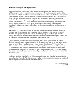 Preface to the original AATA print edition This