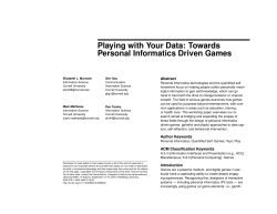 Playing with Your Data: Towards Personal Informatics Driven Games
