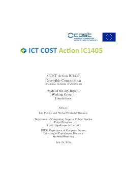 COST Action IC1405 Reversible Computation