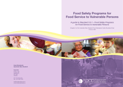 Standard 3.3.1 Food Safety Programs for Food Service to