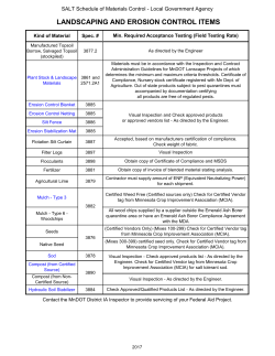 2017 SALT Schedule of Materials Control