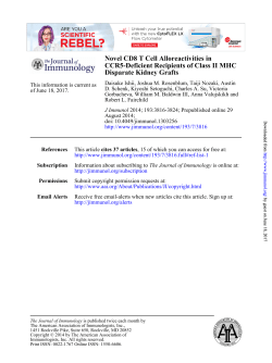 Disparate Kidney Grafts CCR5-Deficient Recipients of Class II MHC