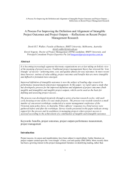 A Framework For Managing Intangible Project