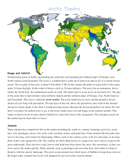 Range and Habitat Northernmost point on Earth, surrounding the