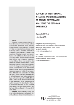 SOURCES OF INSTITUTIONAL INTEGRITY AND