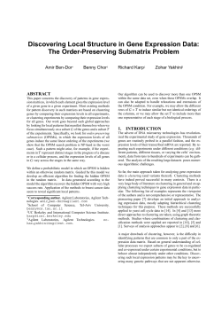 Discovering Local Structure in Gene Expression Data: The Order