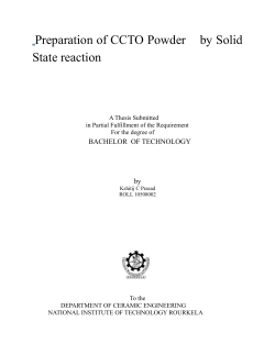 Preparation of CCTO Powder by Solid State reaction