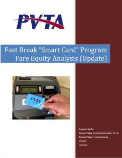 PVTA Fast Break &ldquo;Smart Card&rdquo; Program Fare Equity Analysis (Update)
