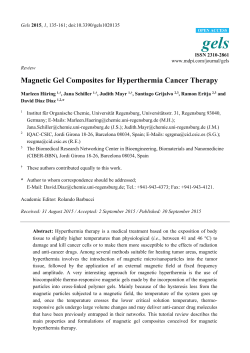 Magnetic Gel Composites for Hyperthermia Cancer Therapy