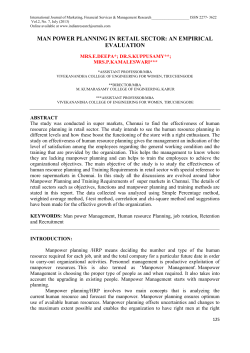 man power planning in retail sector: an empirical evaluation
