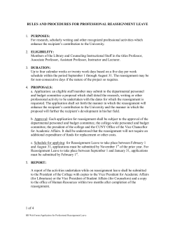 Application for Professional Reassignment Leave