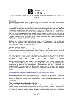 Guidance for student representatives on University Senate and