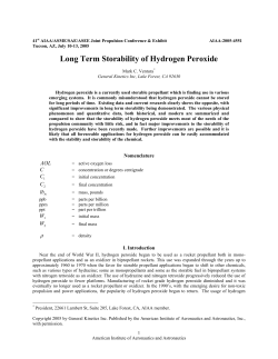 Long Term Storability of Hydrogen Peroxide AIAA-2005-4551