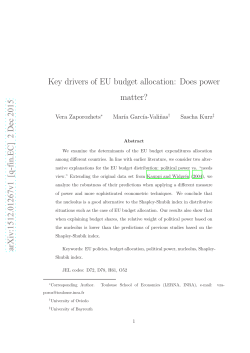 Key drivers of EU budget allocation: Does power matter?