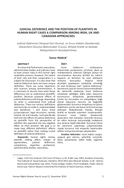 judicial deference and the position of plaintiffs in human right cases