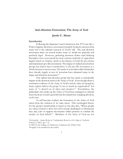 Anti-Abortion Extremism: The Army of God Justin C