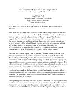 Social Security`s Effects on the Federal Budget Deficit