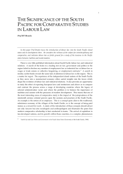 The Significance of the South Pacific for Comparative Studies in
