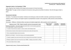 Alignment matrix of unit standard 117924 Use a