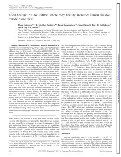 Local heating, but not indirect whole body heating, increases human