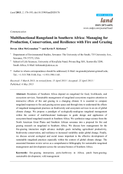 Multifunctional Rangeland in Southern Africa: Managing for