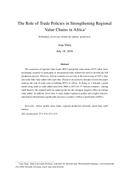 The Role of Trade Policies in Strengthening Regional Value
