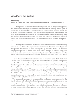 Who Owns the Water? - Universität Innsbruck